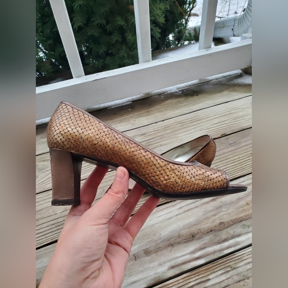 Talbots Brown Block Heel Pumps